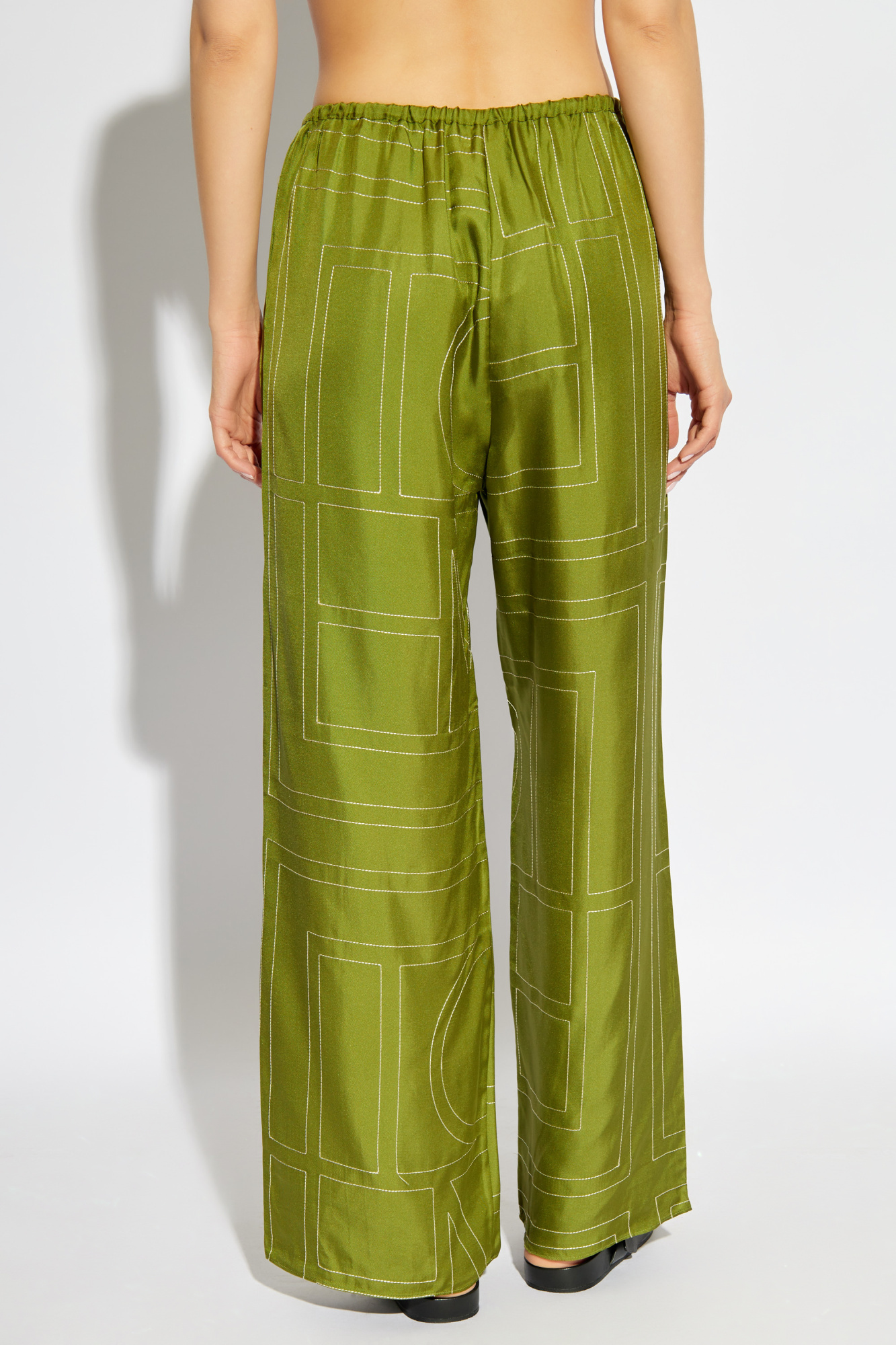パンツ Toteme Trousers Fluid drawstring trousers black – TOTEME